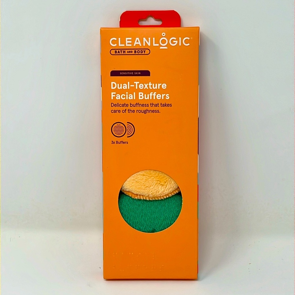 NWT Cleanlogic Bath and Body Makeup Removing Facial Buffers, 3 Count
